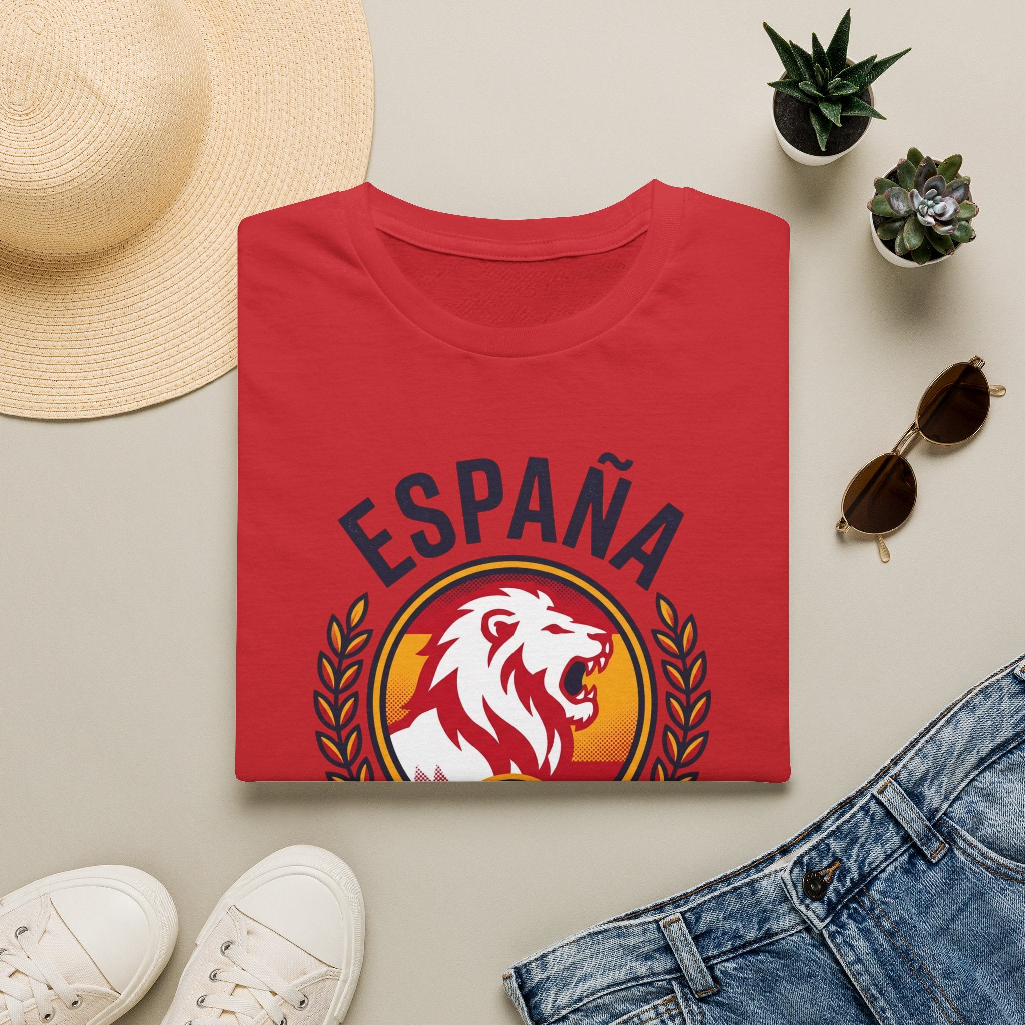 España Lion Soccer 2026 World Cup Crest T-Shirt | Spanish Football Emblem  UNISEX   front print only
