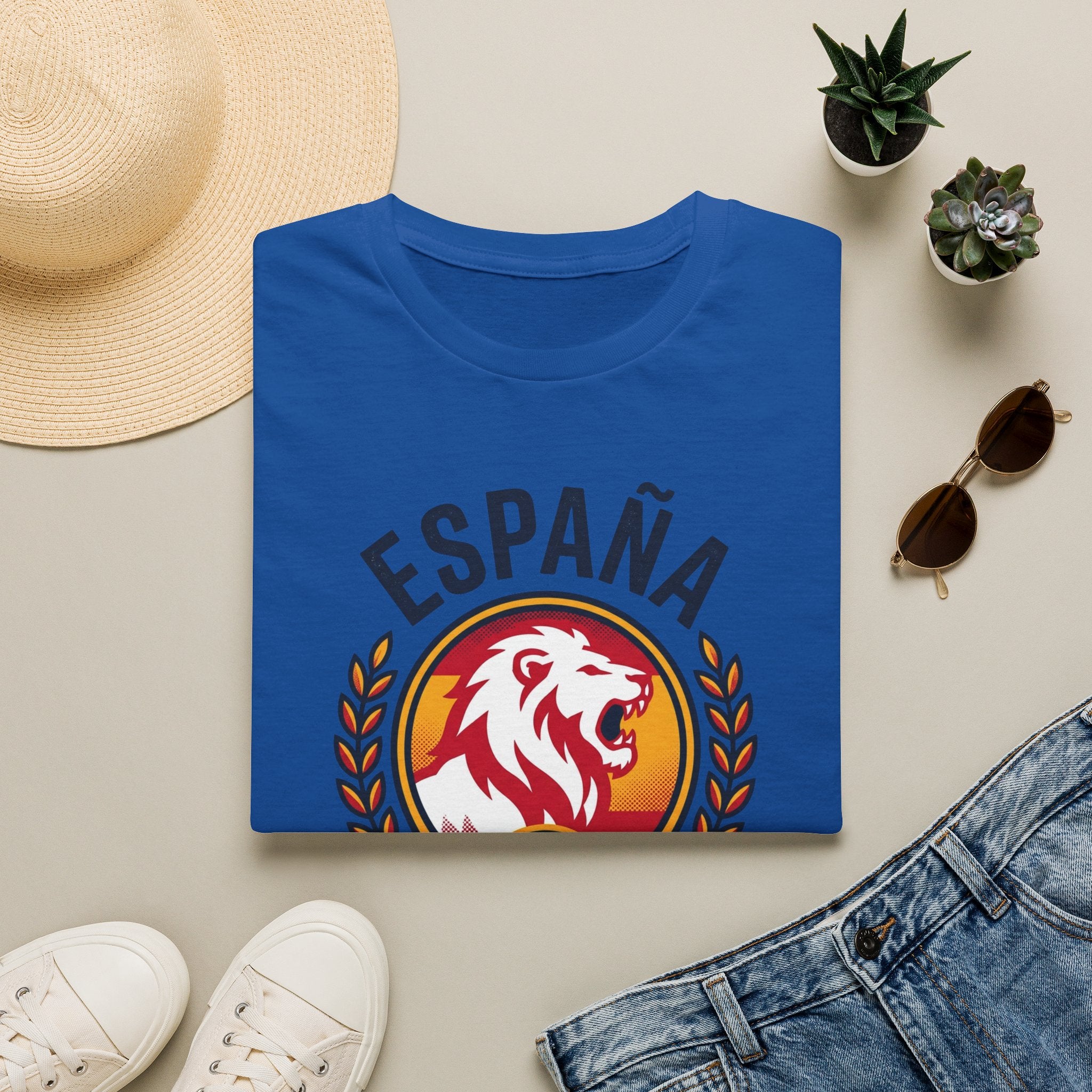 España Lion Soccer 2026 World Cup Crest T-Shirt | Spanish Football Emblem  UNISEX   front print only