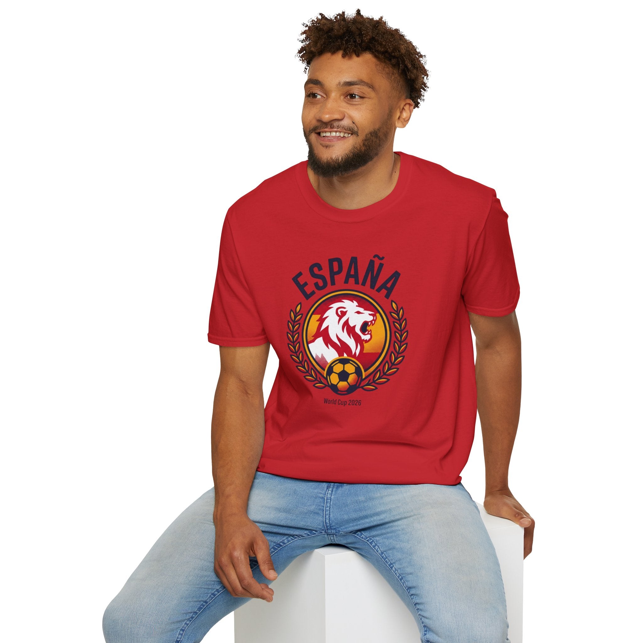 España Lion Soccer 2026 World Cup Crest T-Shirt | Spanish Football Emblem  UNISEX   front print only