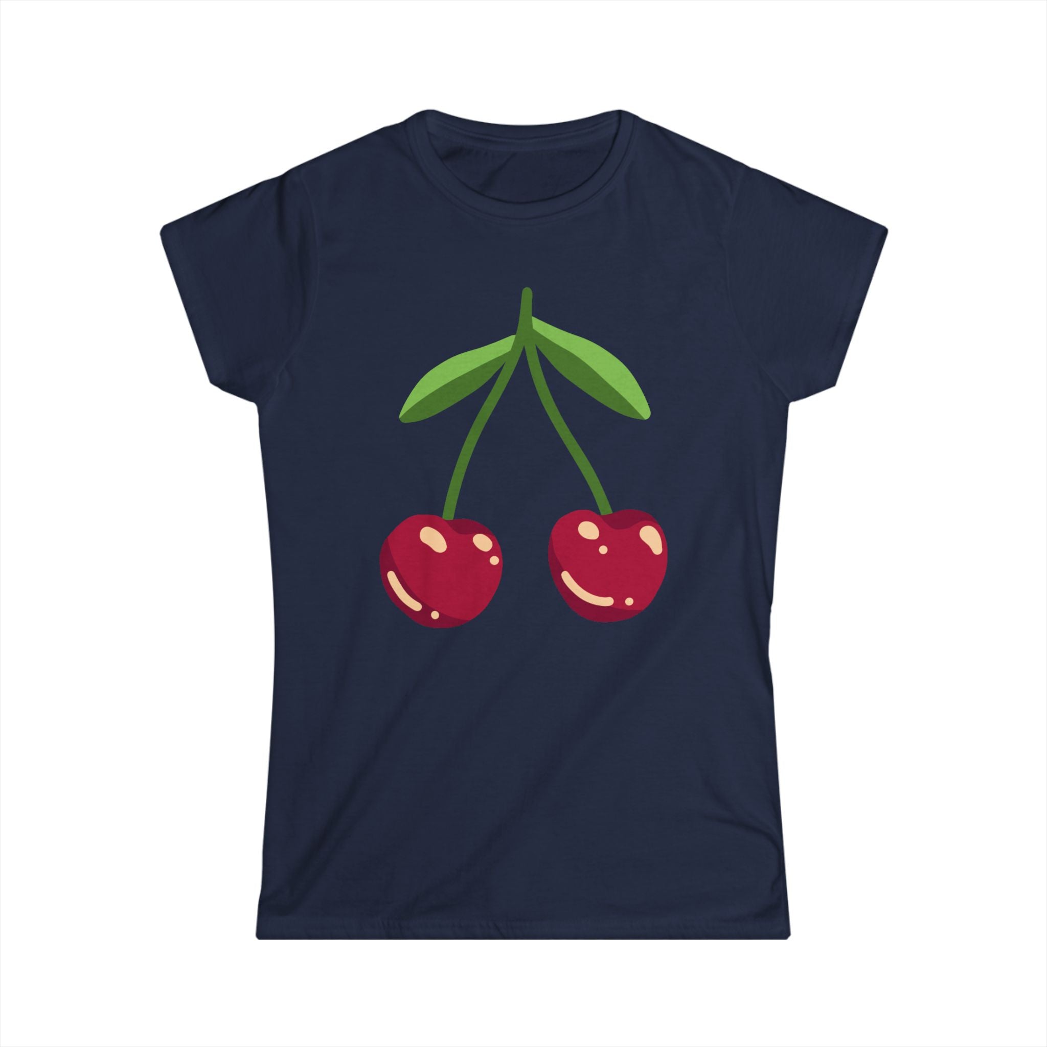 Cherry Illustration Tee | Retro Fruit Graphic, Cute Summer Top