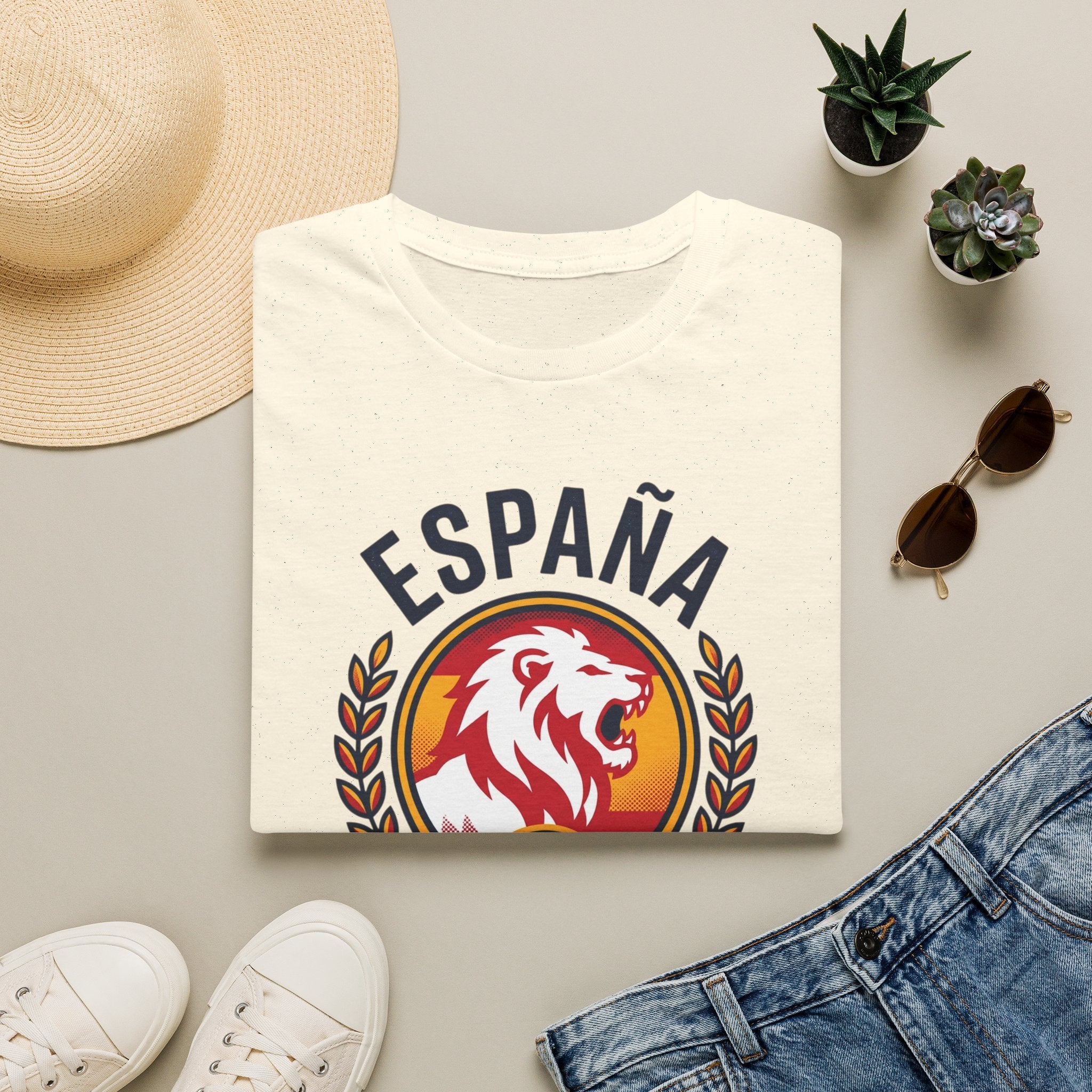 España Lion Soccer 2026 World Cup Crest T-Shirt | Spanish Football Emblem  UNISEX   front print only
