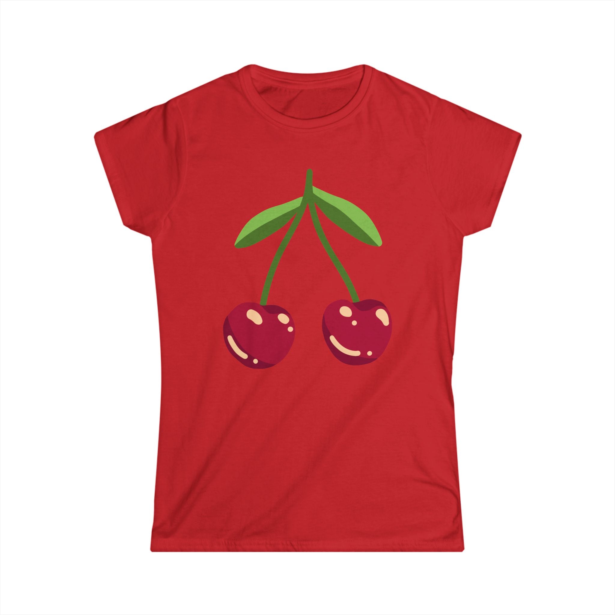 Cherry Illustration Tee | Retro Fruit Graphic, Cute Summer Top