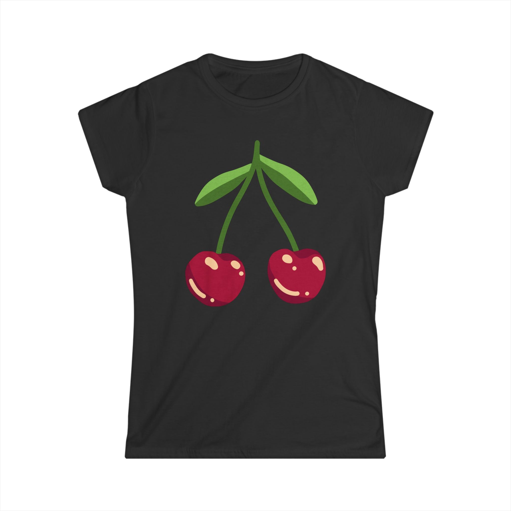 Cherry Illustration Tee | Retro Fruit Graphic, Cute Summer Top