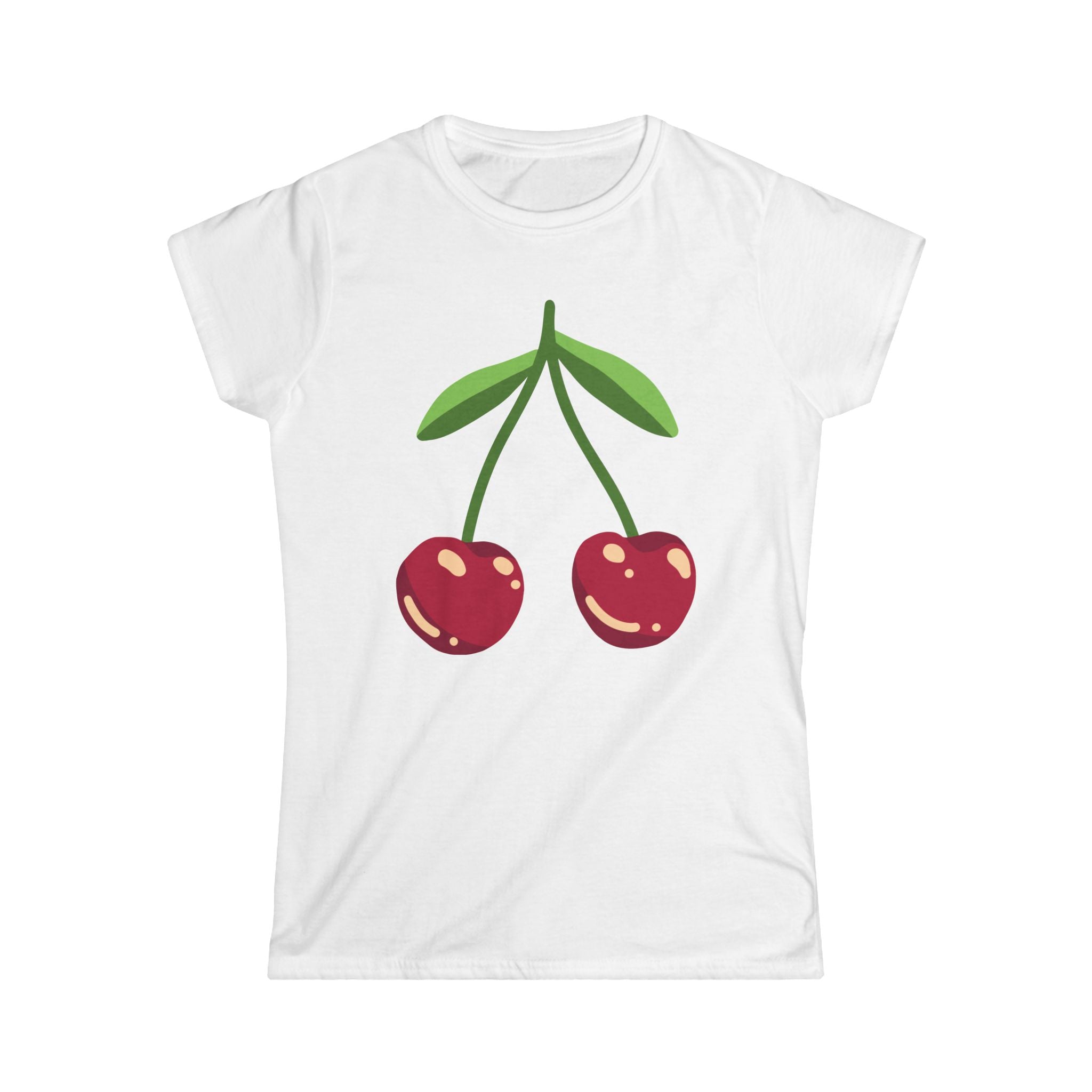 Cherry Illustration Tee | Retro Fruit Graphic, Cute Summer Top