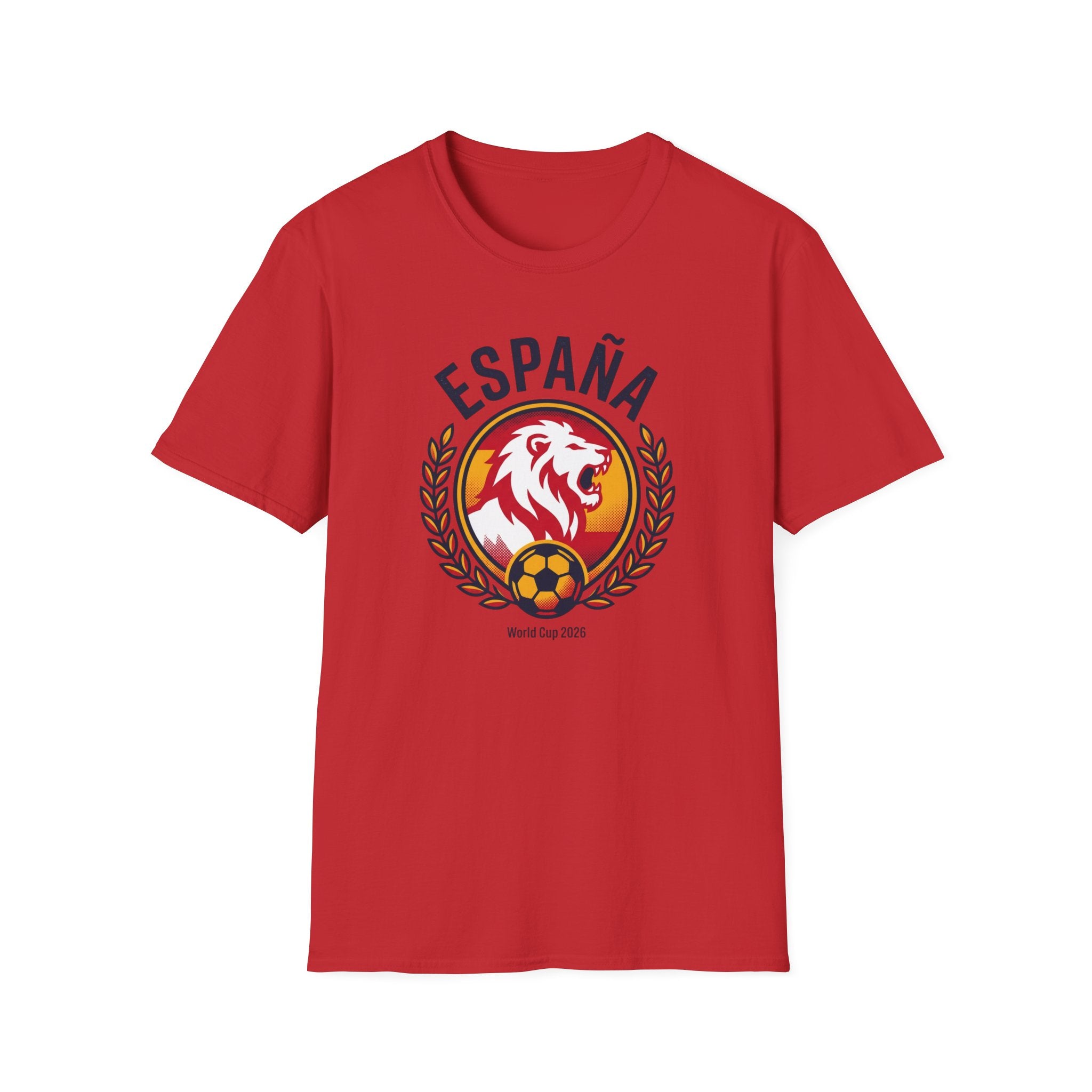 España Lion Soccer 2026 World Cup Crest T-Shirt | Spanish Football Emblem  UNISEX   front print only
