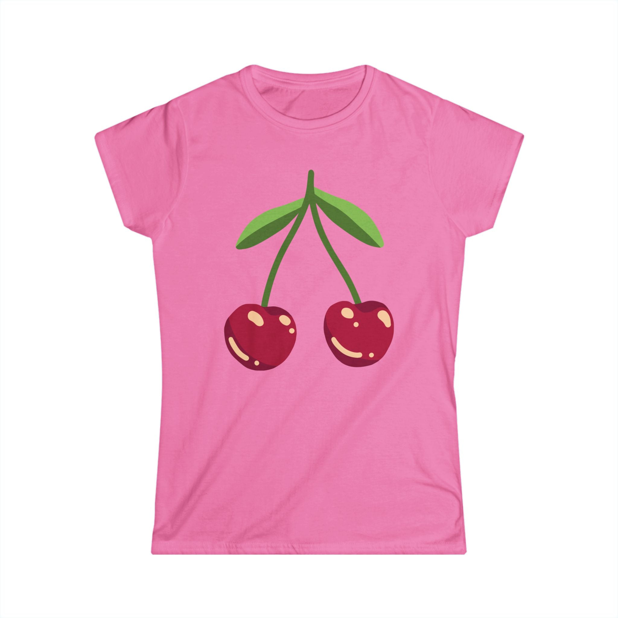 Cherry Illustration Tee | Retro Fruit Graphic, Cute Summer Top