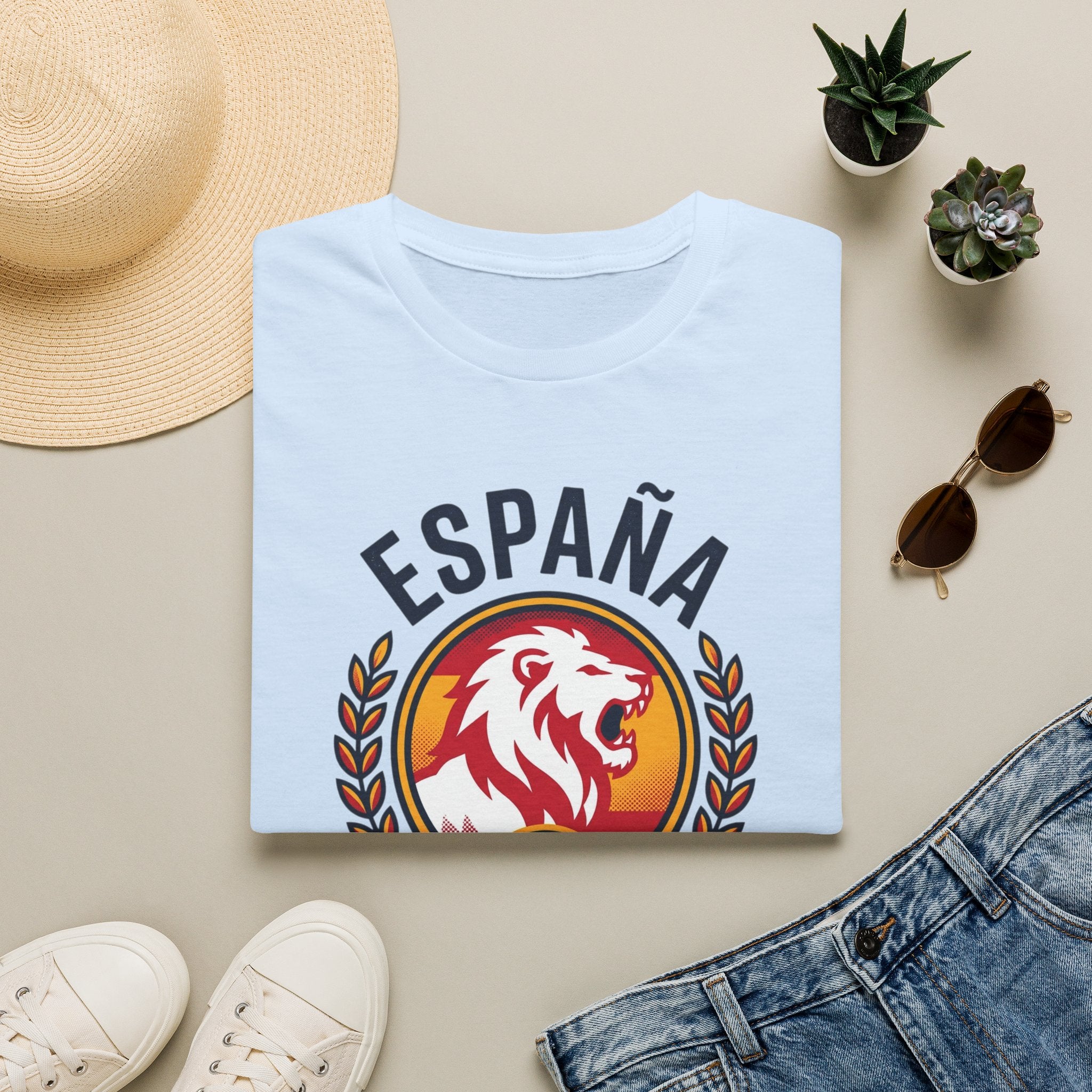 España Lion Soccer 2026 World Cup Crest T-Shirt | Spanish Football Emblem  UNISEX   front print only
