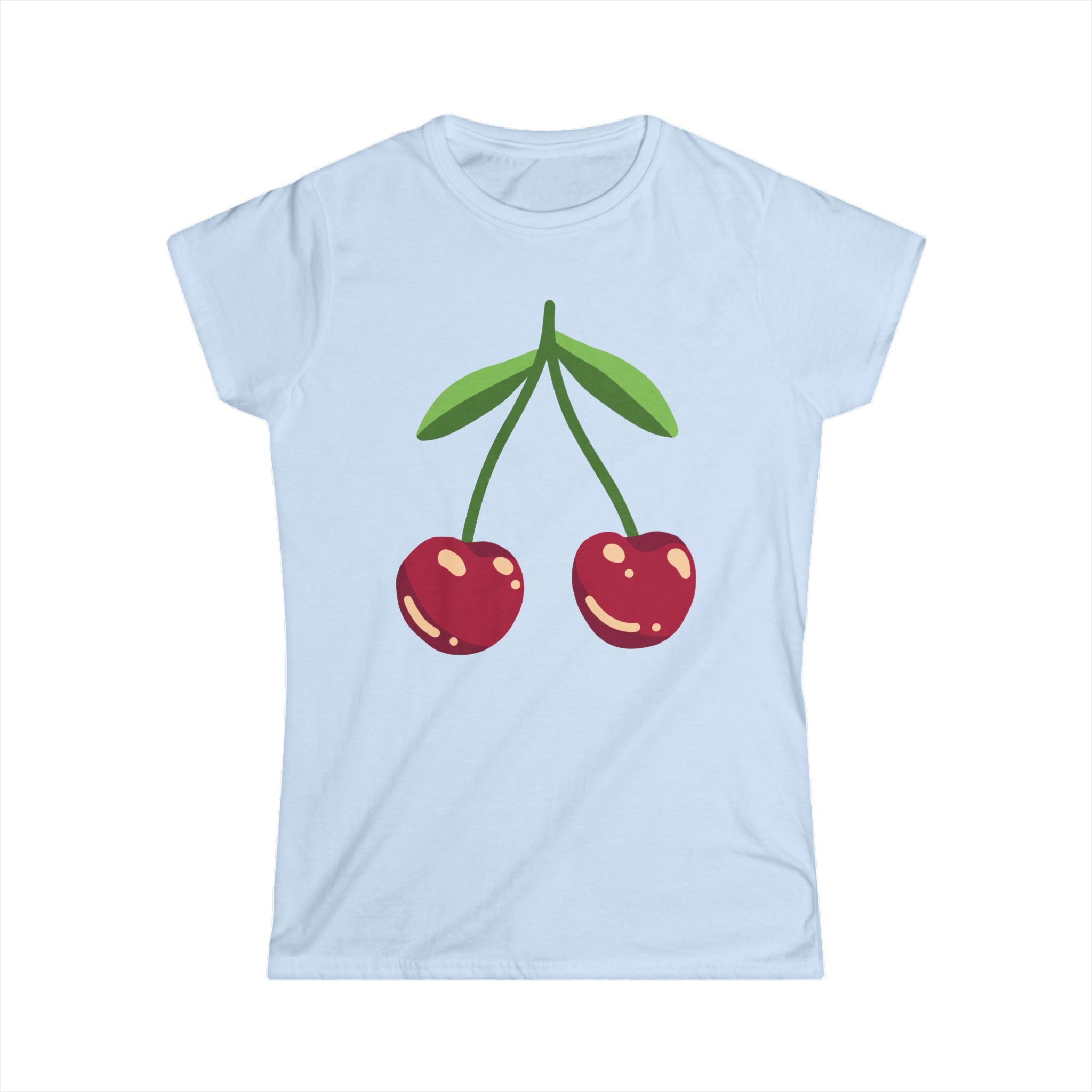 Cherry Illustration Tee | Retro Fruit Graphic, Cute Summer Top