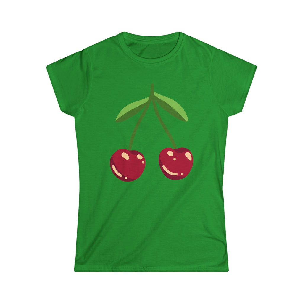 Cherry Illustration Tee | Retro Fruit Graphic, Cute Summer Top